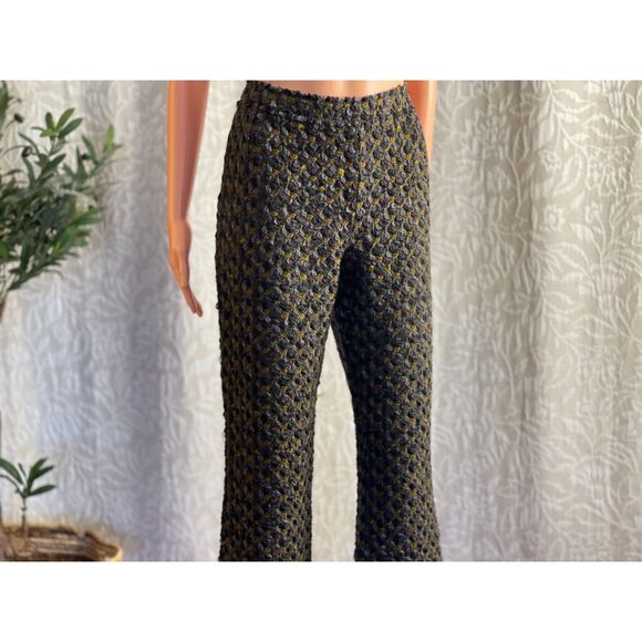 Vintage Dolce & Gabbana Wool Tweed Pants Gray Olive Tailored Trousers IT 42 US 6 - Picture 13 of 16